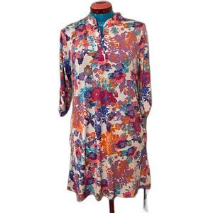 Voll Boho Floral Knee Length Dress Woman Size M